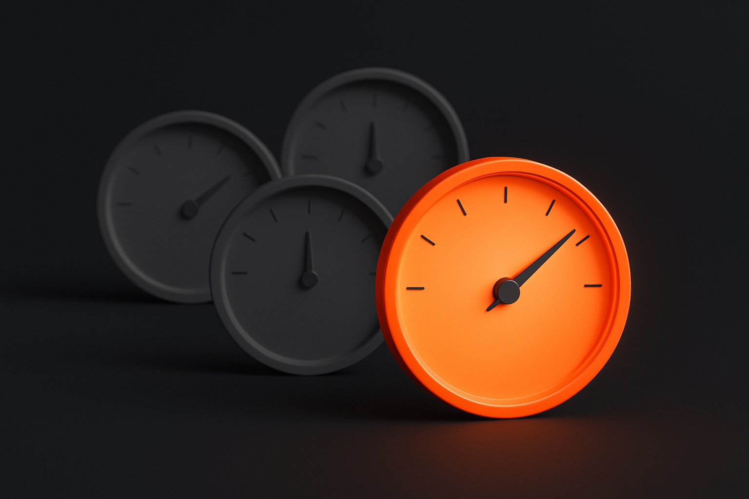 Gute Conversion Rate erkennen: graue Messgeräte zeigen widersprüchliche Benchmarks, das eigene orange Messgerät zeigt klar